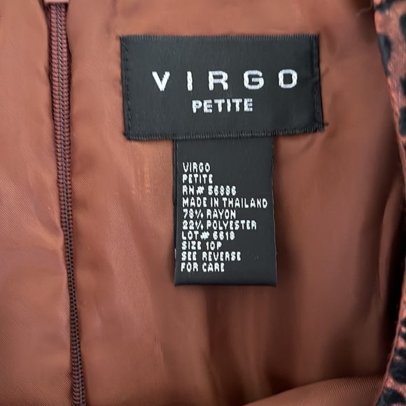 Virgo Petite Size 10 Leopard formal top with sparkle & shoulder pads vintage - Picture 3 of 4